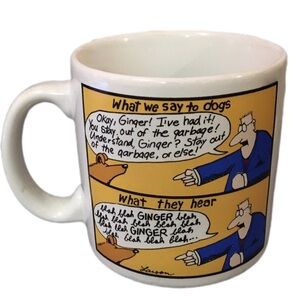 Cartoon Dog Mug with Comic Strip